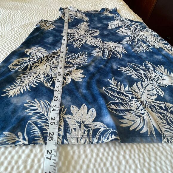 APT 9 Women's Blouse Floral Tank Blue Tshirt Sleeveless Top Size M - Picture 7 of 7